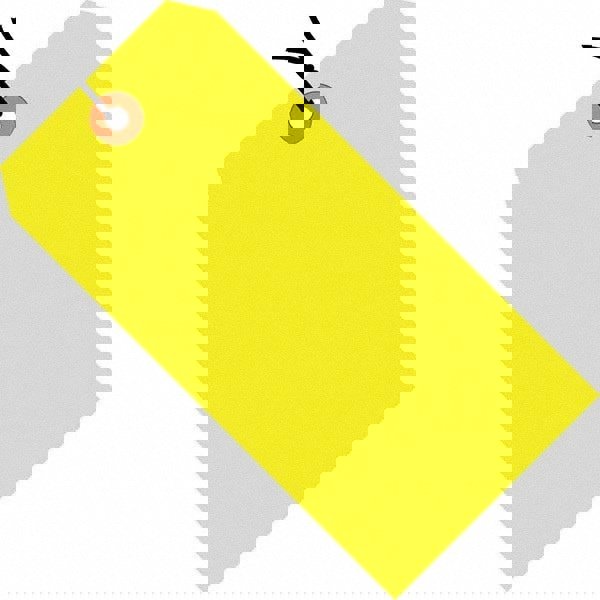 Blank Tag: 5-1/4'' High, Fluorescent Yellow, Synthetic Paper